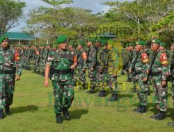 Dankolakops Korem 174/ATW Pimpin Serah Terima Satgas Pamtas RI-PNG Sektor Selatan