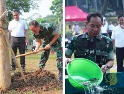 Panglima TNI Tanam Pohon dan Tebar Benih Ikan