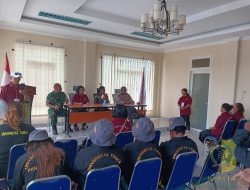 Batuud Koramil 1710-07/Mapurujaya Hadiri Penerimaan KKN Mahasiswa Universitas Timika