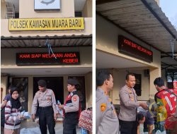 Kapolsek Kawasan Muara Baru Berbagi Kebahagian Makanan Siap Santap