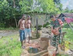 Babinsa Koramil 1710-02/Timika Laksanakan Pengecekan Rencana Pembuatan Titik Air