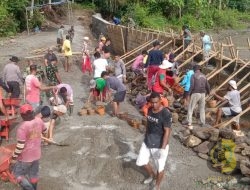 Satgas TMMD 123 Kodim 1510/Sula Lanjutkan Sasaran Pembangunan Talud Sepanjang 200 meter