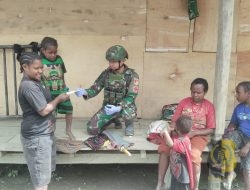 Satgas Yonif 715/Mtl Gelar Yankes Gratis di Kp. Yambi