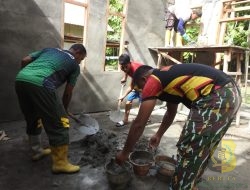Pembangunan RTLH TMMD ke-123 Kodim 1510/Sula Tahap Plester Dinding