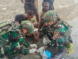 Satgas Yonif 715/Motuliato Terus Maksimalkan Pelayanan Kesehatan Gratis