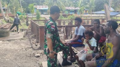 Kasdim 1710/Mimika Tinjau Pengerjaan Sasaran Fisik Pra TMMD ke-124