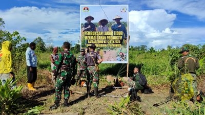 Satgas TMMD ke-124 Bersama Warga Buka Lahan Tidur Menjadi Lahan Produktif