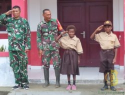 Satgas TMMD Kodim 1710/Mimika Berikan Pelatihan PBB Siswa-Siswi SD Pigapu