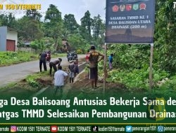 Warga Desa Balisoan Antusias Bekerja Sama Satgas TMMD Selesaikan Drainase