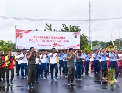 Sinergitas TNI-Polri: Kodim 1710/Mimika Olahraga Bersama Dalam Rangka Hari Bhayangkara ke-79