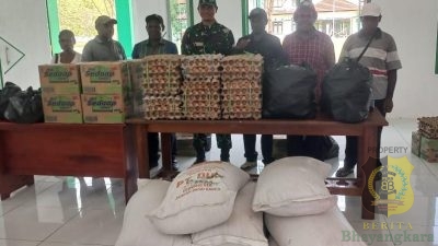 Danrem 172/PWY Salurkan Bantuan Sembako untuk Sebelas Kepala Suku di Yahukimo