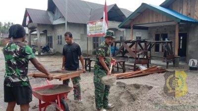 Satgas TMMD 125 Kodim 1506/Namlea: Rehab Rumah Tidak Layak Huni di Desa Leku Mencapai 93%