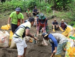 Satgas TMMD Kodim 1505/Tidore Bersama Warga Gotong Royong