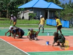 Lapangan Bola Voli TMMD Kodim 1505/Tidore Rampung