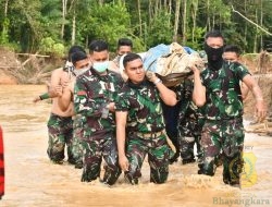 Satgas Gulben Kodam I/BB Berhasil Temukan dan Evakuasi Jenazah Korban Banjir di Tapanuli Selatan