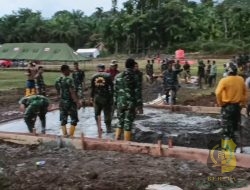 TNI Bersinergi Percepat Pembangunan Huntara bagi Korban Bencana di Palembayan